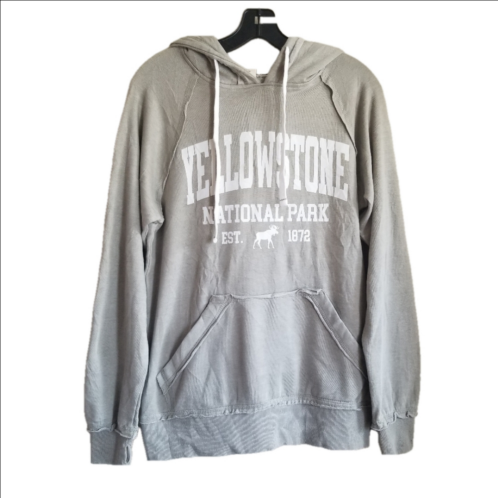 NWT Yellowstone National Park Casual Lounge Hoodie Sweatshirt Size Small Sage